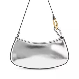 STAUD Ollie Shoulder Bag Chrome Leather